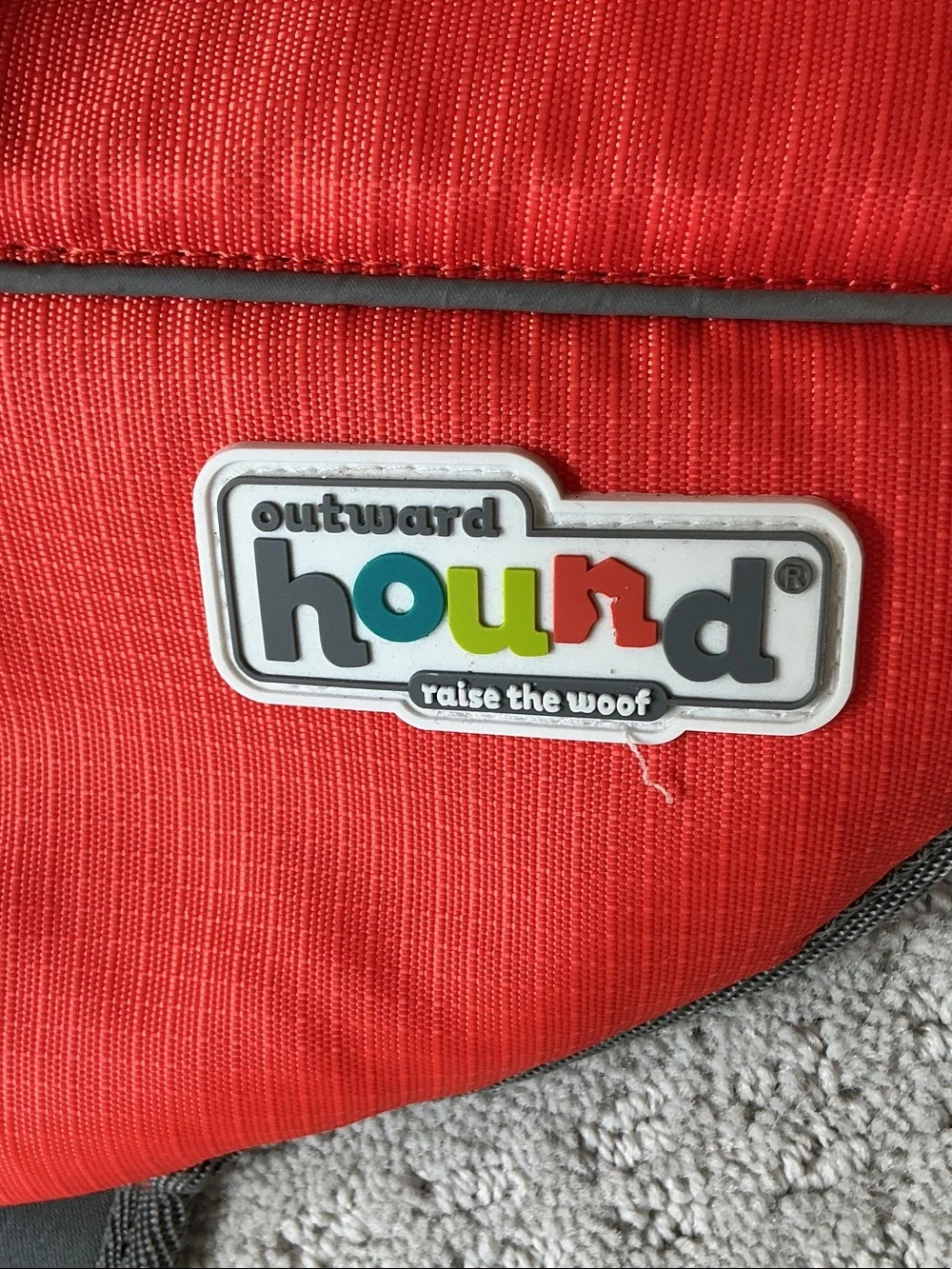 Outward Hound orange Red Padded dog life preserver jacket for boating and water